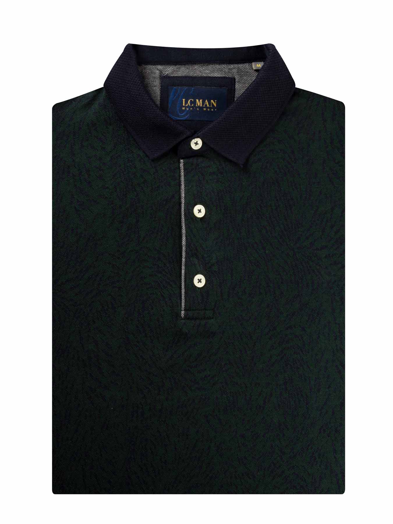 پولوشرت یقه دارسه دکمه طرح برگ  T194015