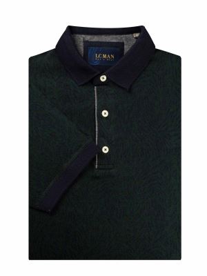 پولوشرت یقه دارسه دکمه طرح برگ  T194015