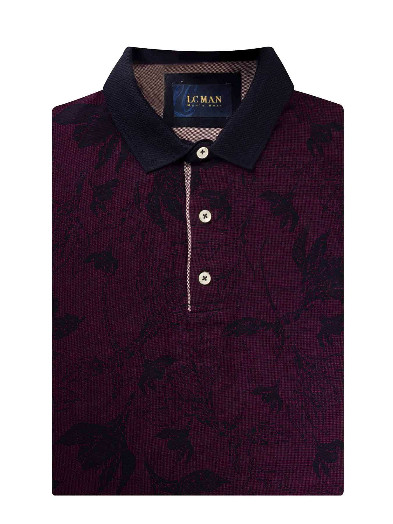 پولوشرت یقه دارسه دکمه طرح برگ  T194015