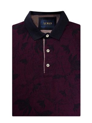 پولوشرت یقه دارسه دکمه طرح برگ  T194015