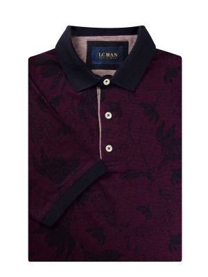 پولوشرت یقه دارسه دکمه طرح برگ  T194015