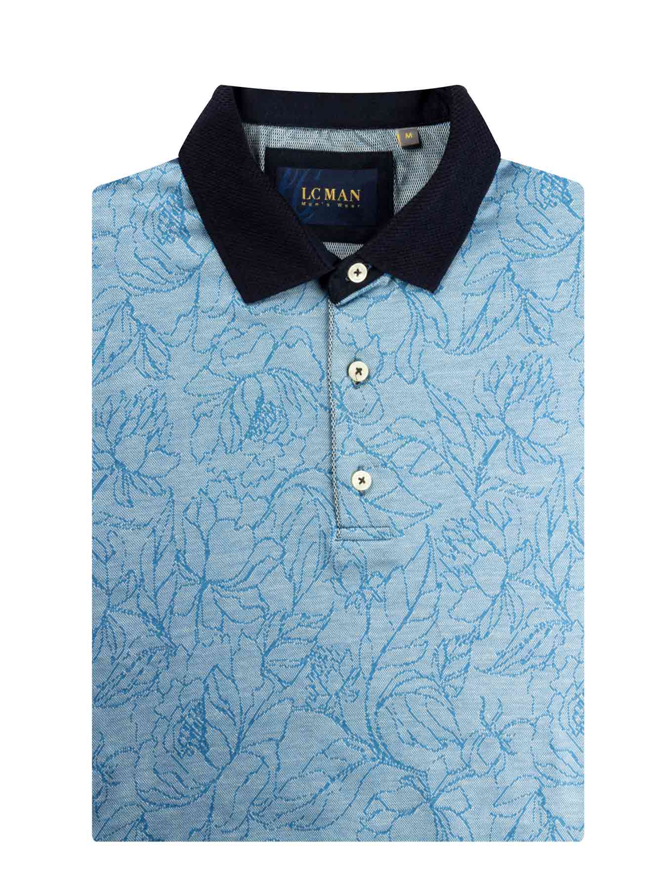 پولوشرت یقه دارسه دکمه طرح برگ  T194015