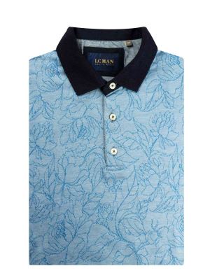 پولوشرت یقه دارسه دکمه طرح برگ  T194015