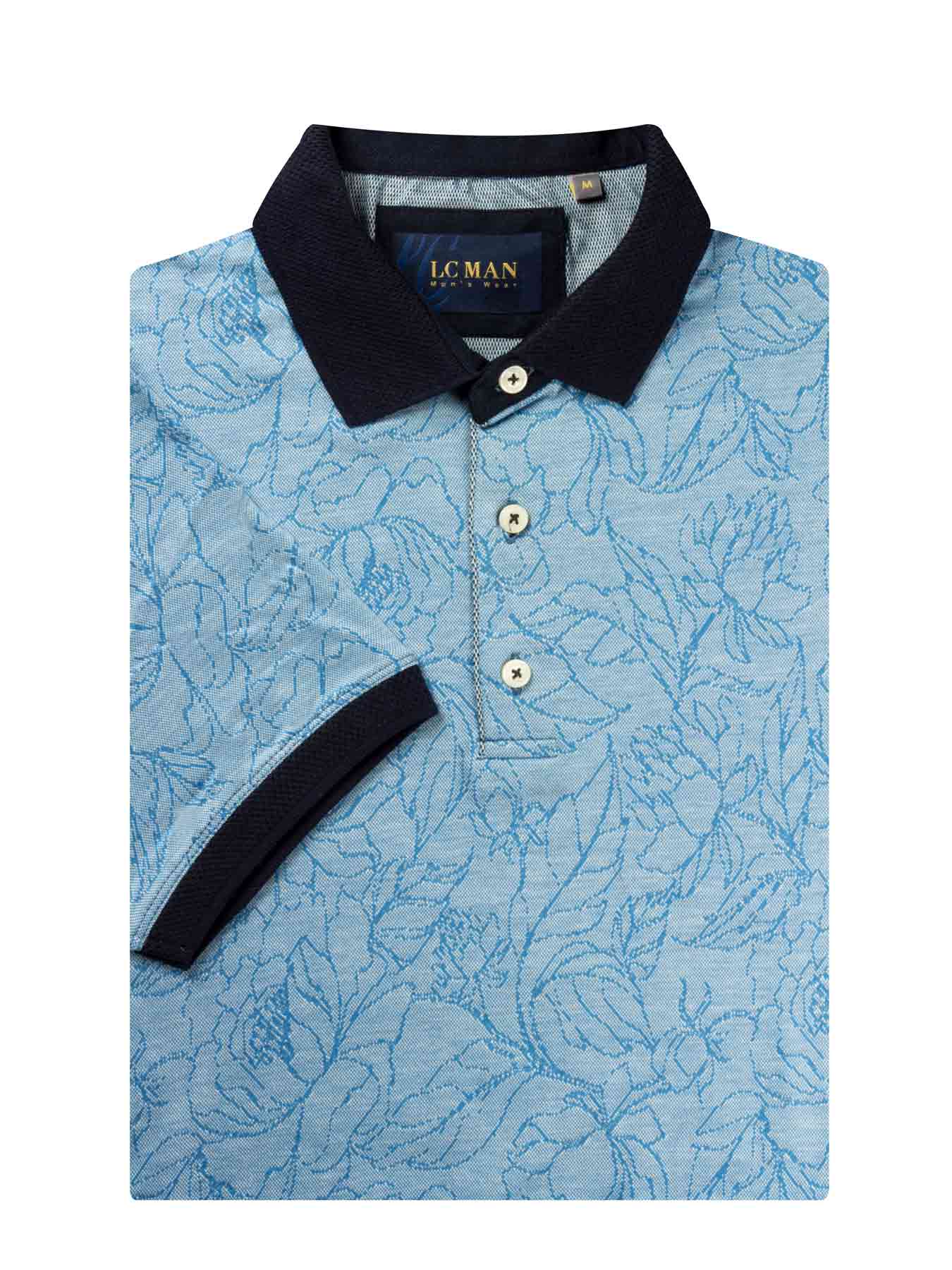 پولوشرت یقه دارسه دکمه طرح برگ  T194015