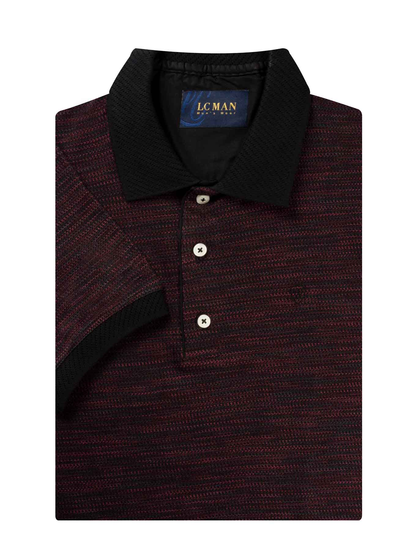 پولوشرت یقه دارسه دکمه طرح بافت T194020