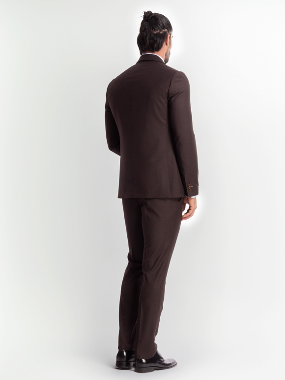 کت و شلوار و ژیله قهوه ای ساده ال سی من 5