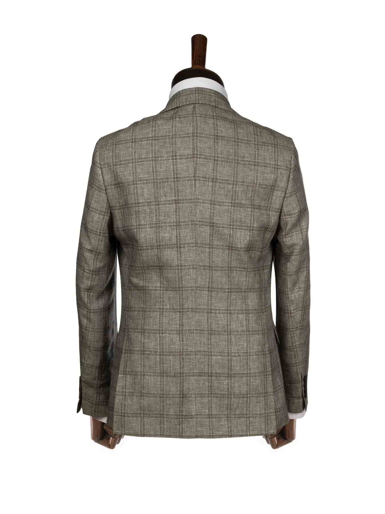 کت و شلوار چهارخانه درشت قهوه ای