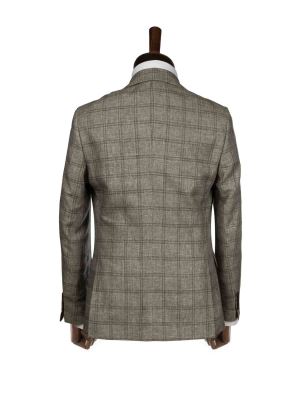 کت و شلوار چهارخانه درشت قهوه ای