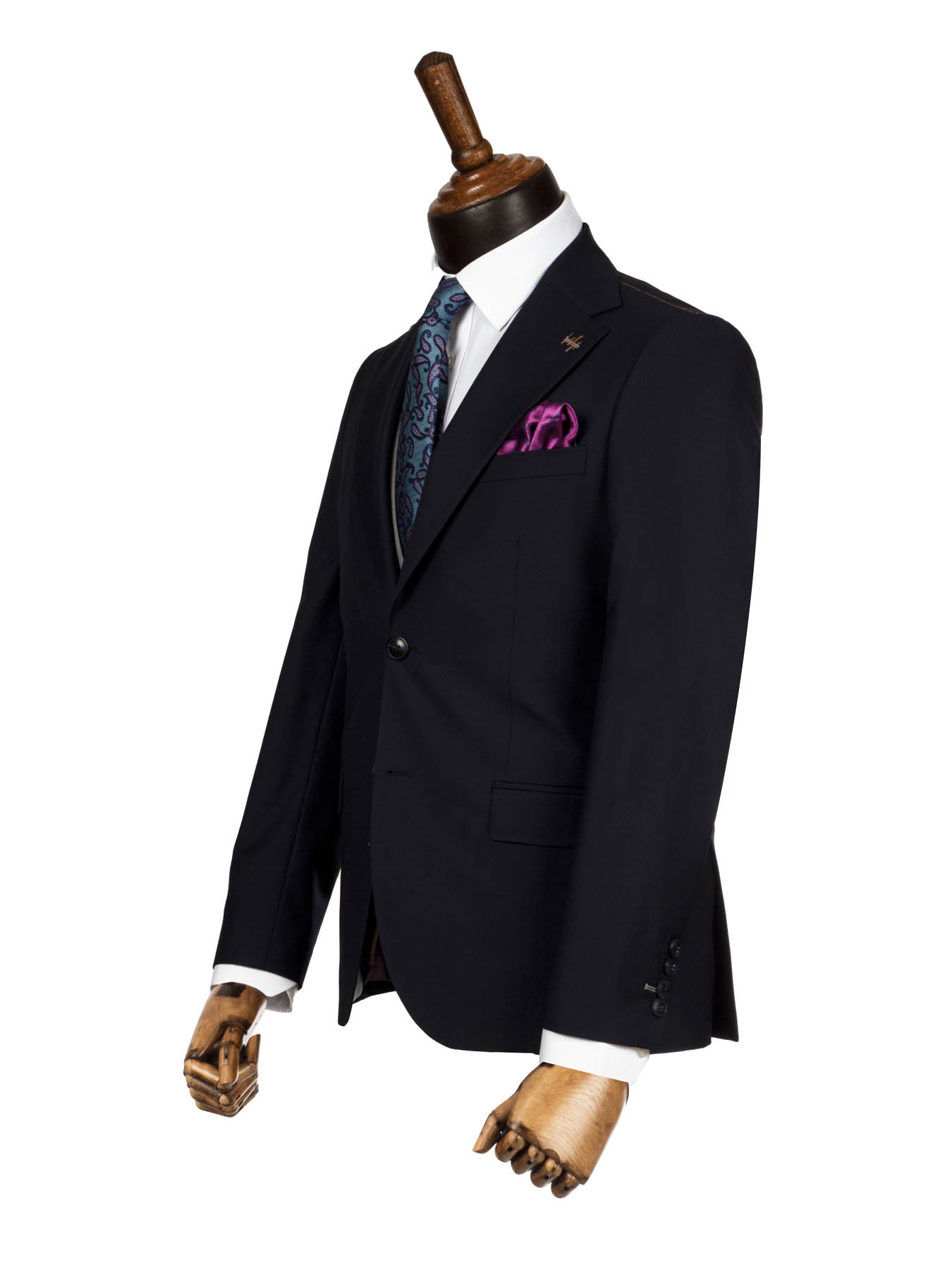 کت و شلوار و ژیله سرمه ای ساده 4