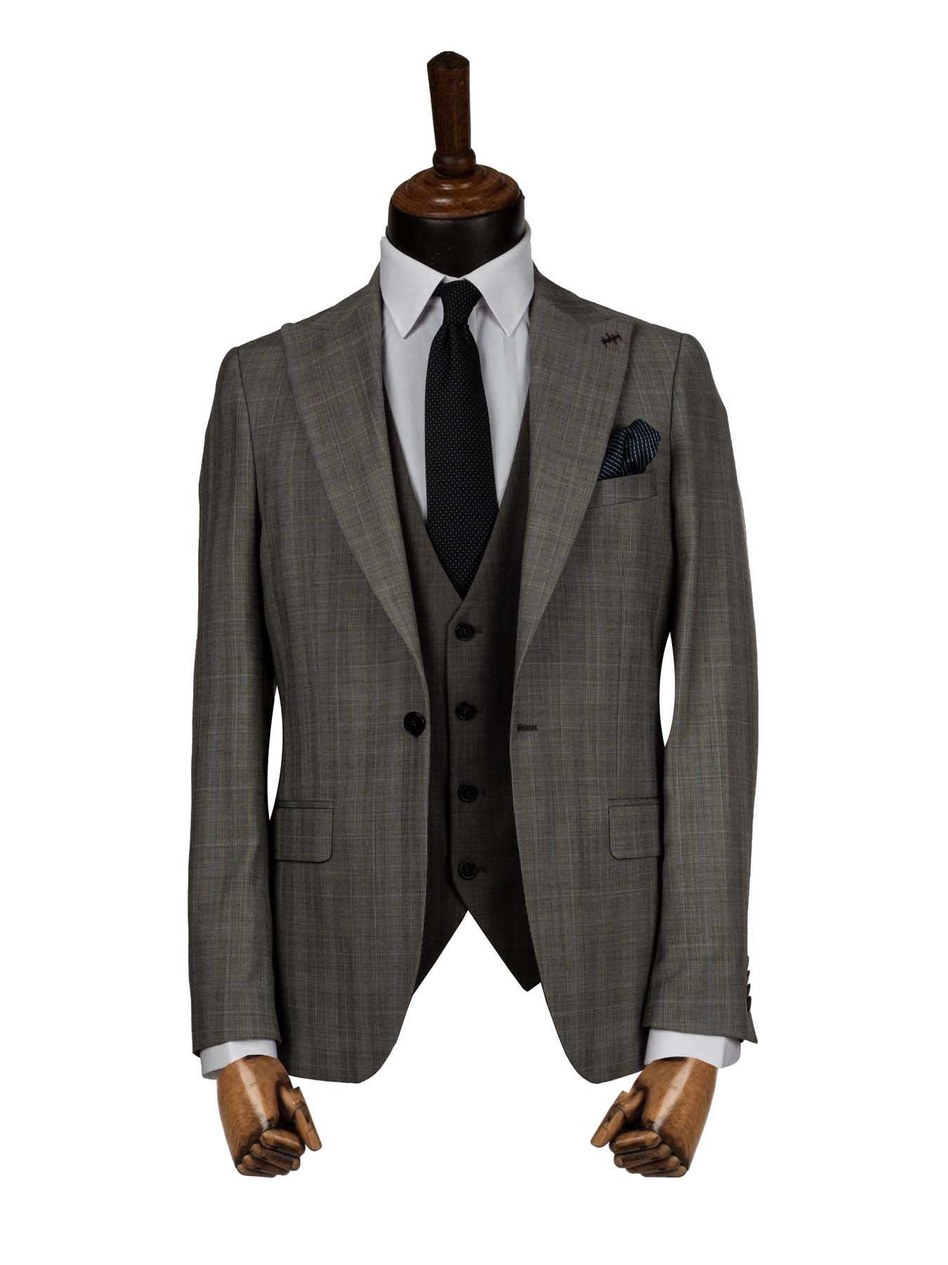 کت و شلوار و ژیله مردانه چهارخانه 032