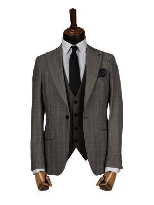 کت و شلوار و ژیله مردانه چهارخانه 032