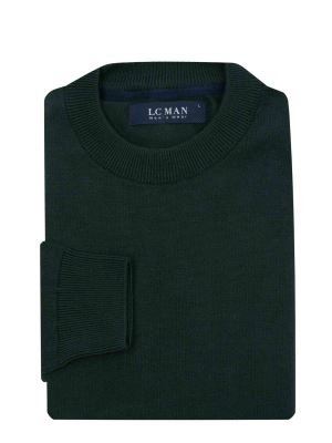 پلیور یقه 3 سانتی سبز تیره