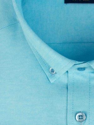 پیراهن مردانه آبی آستین بلند ال سی من  064