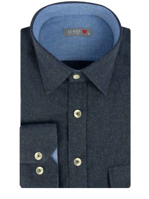 پیراهن ساده آستین بلند سرمه ای 