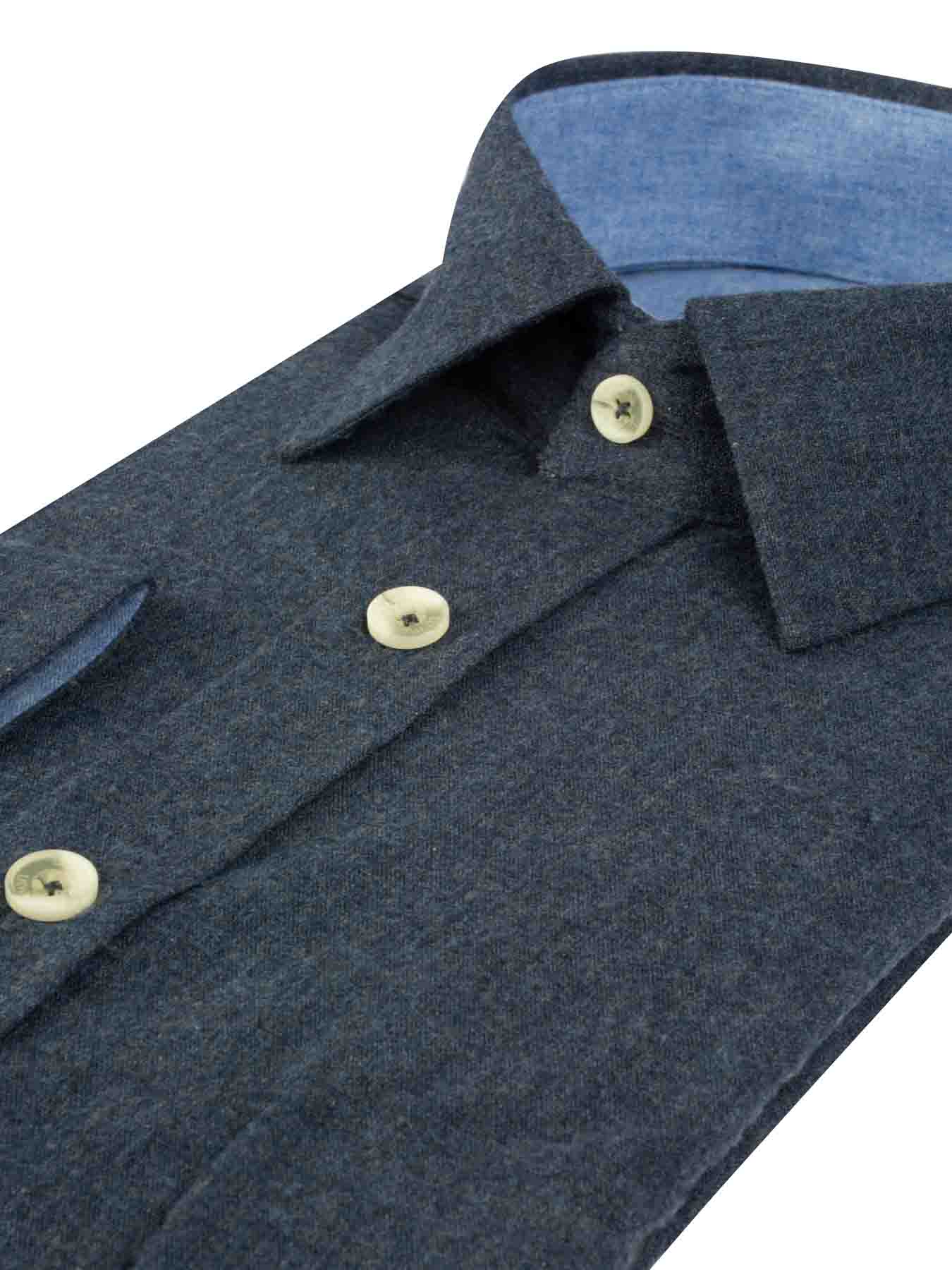 پیراهن ساده آستین بلند سرمه ای 