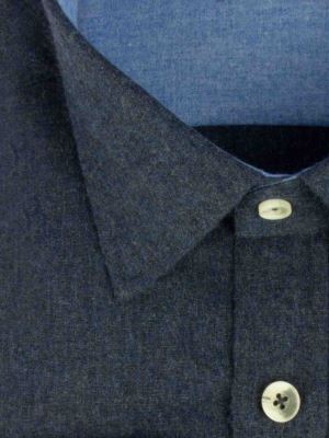 پیراهن ساده آستین بلند سرمه ای 