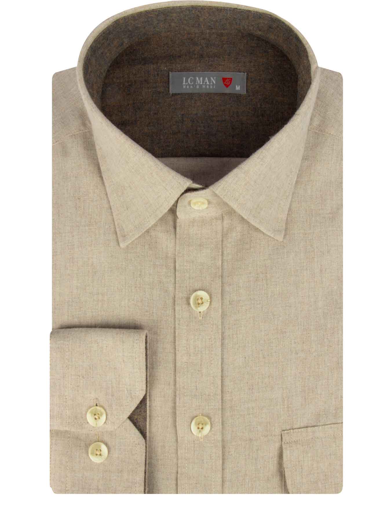 پیراهن ساده آستین بلند کرم ال سی من