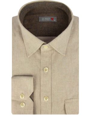 پیراهن ساده آستین بلند کرم ال سی من