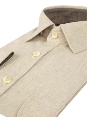 پیراهن ساده آستین بلند کرم ال سی من