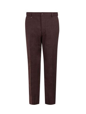 شلوار کتان زرشکی ساده ال سی من