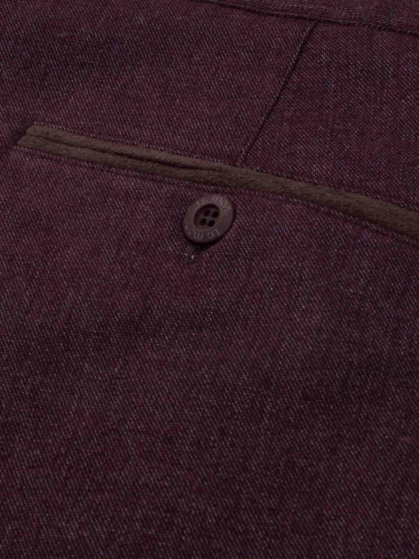 شلوار کتان زرشکی ساده ال سی من