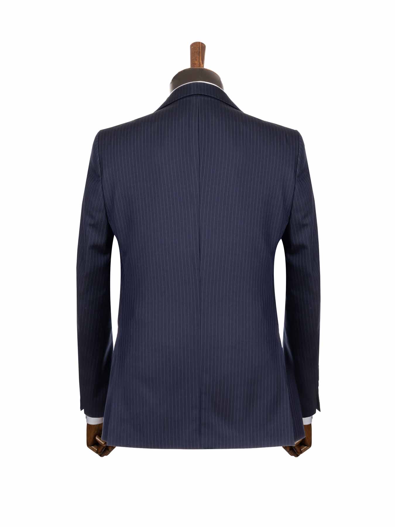 کت و شلوار و ژیله سرمه ای راه راه 