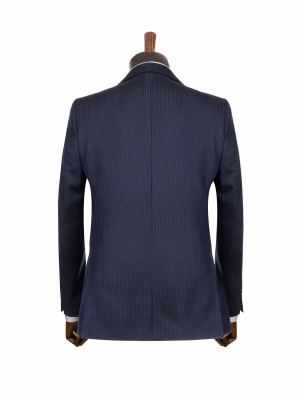 کت و شلوار و ژیله سرمه ای راه راه 