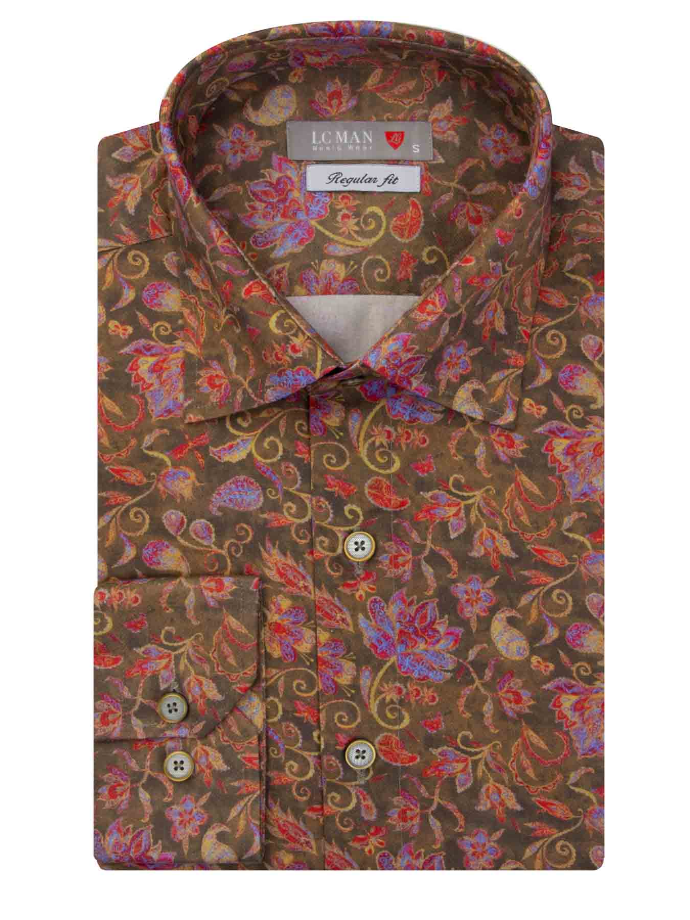 پیراهن مردانه طرح دار آستین بلند ال سی من