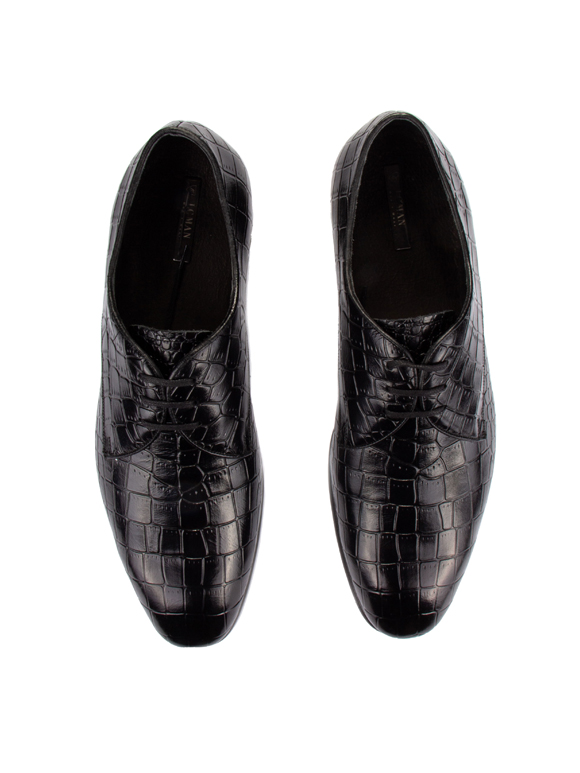 کفش چرم بنددارپوست ماری